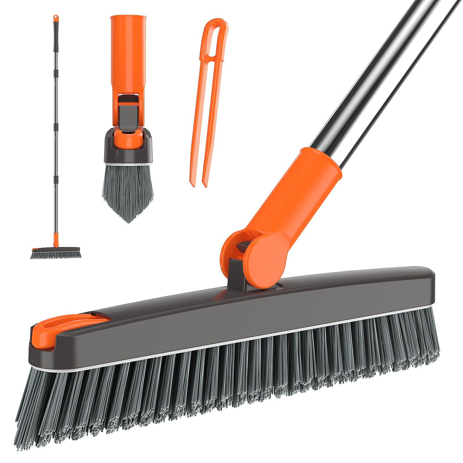 AIR U+ grout brush long handle extended for easy reach and deep cleaning.