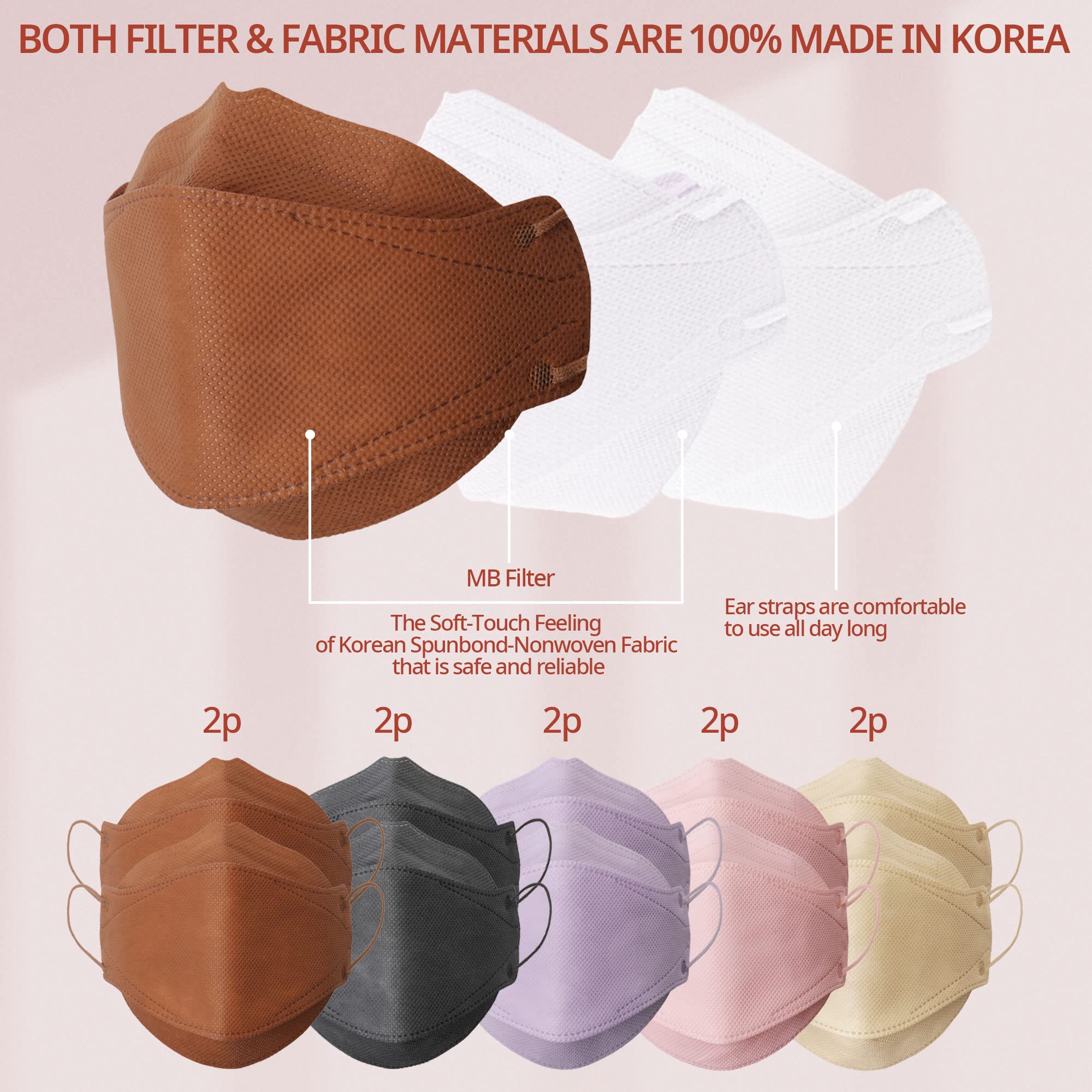 AIRAID KF94 mask with soft elastic earloops for comfortable all-day wear.