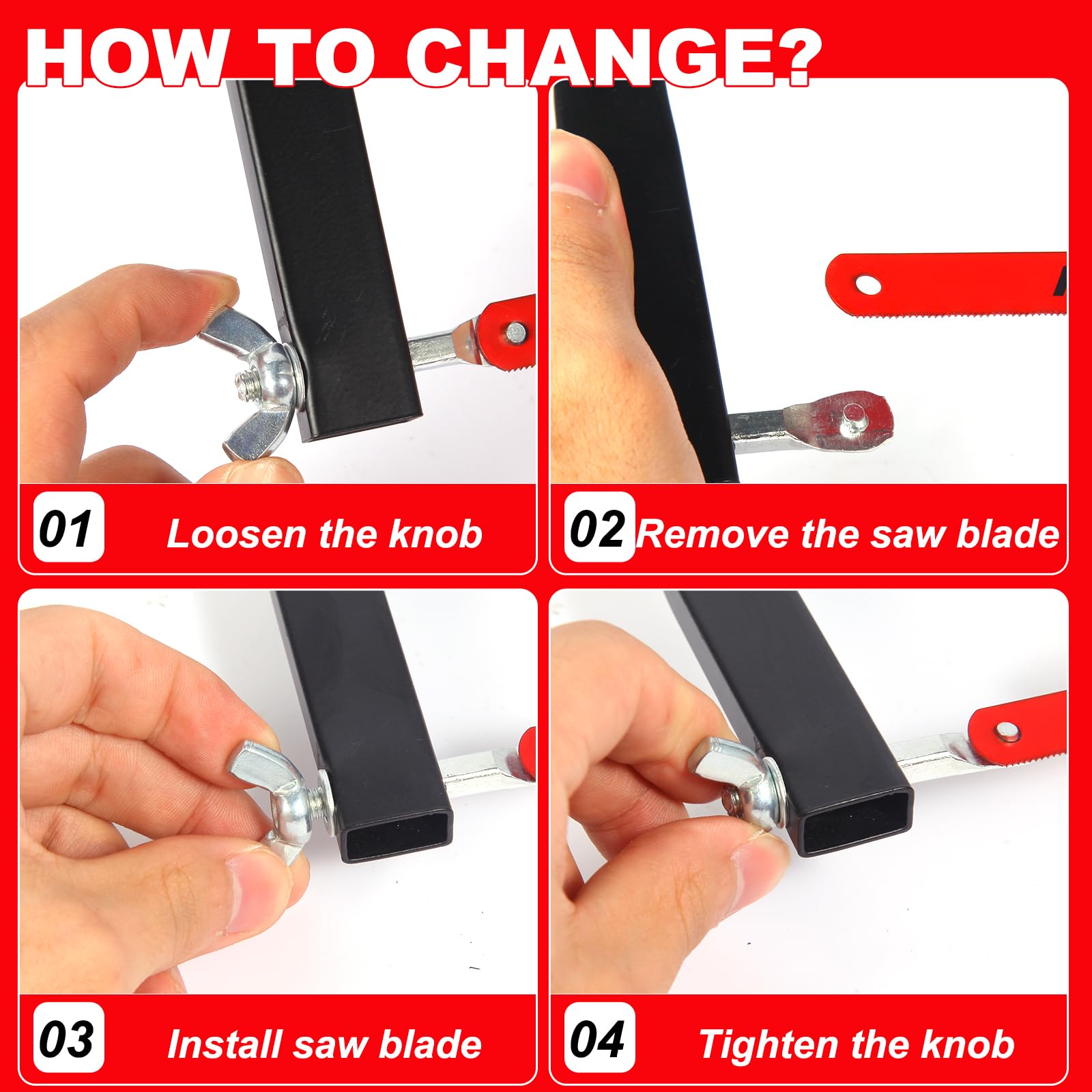 AIRAJ hacksaw suited for wood, PVC, copper, iron, and stainless steel.