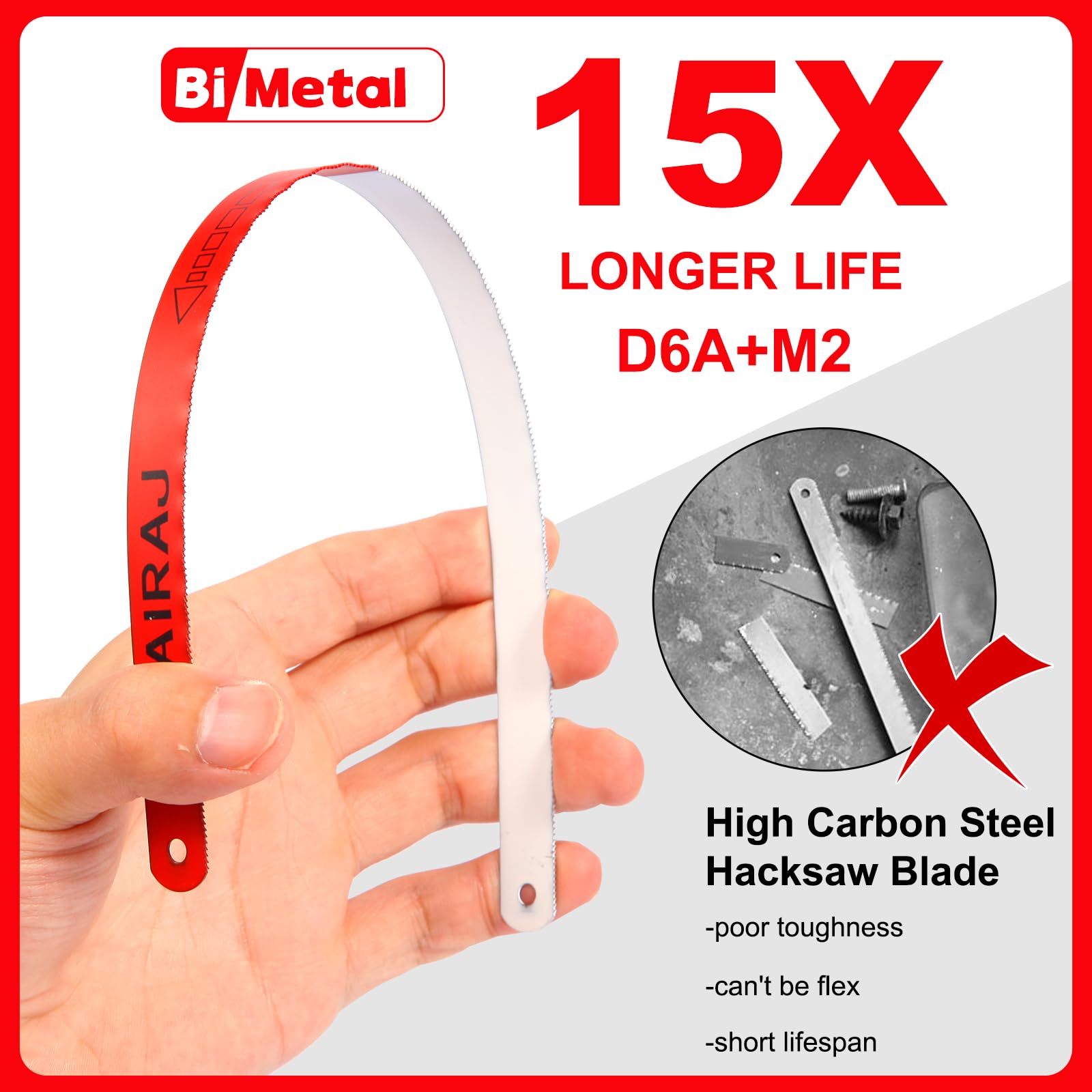 AIRAJ one-click blade replacement with tension knob for quick setup.