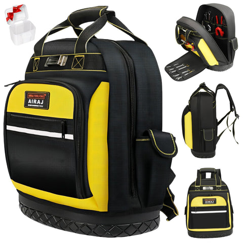 Airaj Pro Tool Backpack front view for organized 17-inch gear.