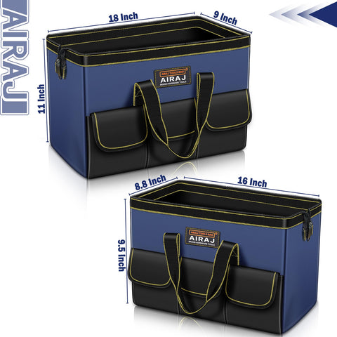AIRAJ 16-inch tool bag wide mouth keeps tools within reach.