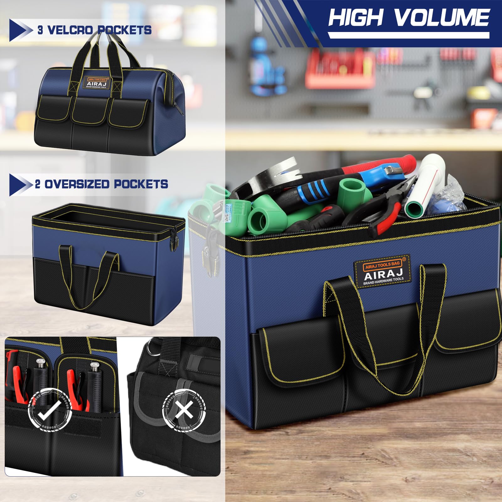 AIRAJ bag uses durable fabric designed for frequent use and protection.