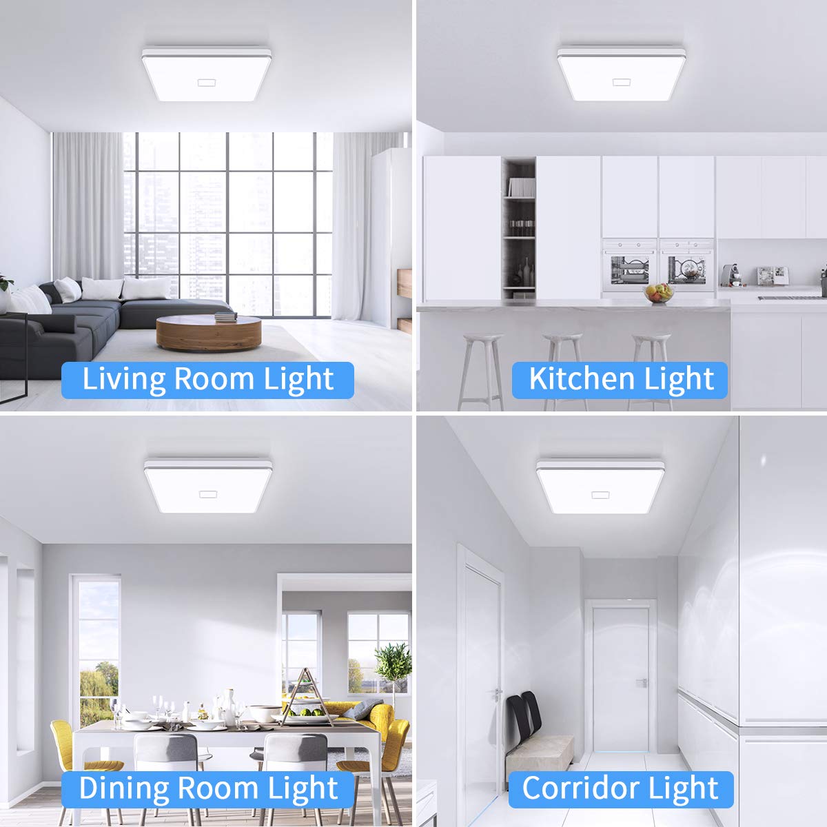 Airand energy-saving 24W LED compared to traditional lighting.