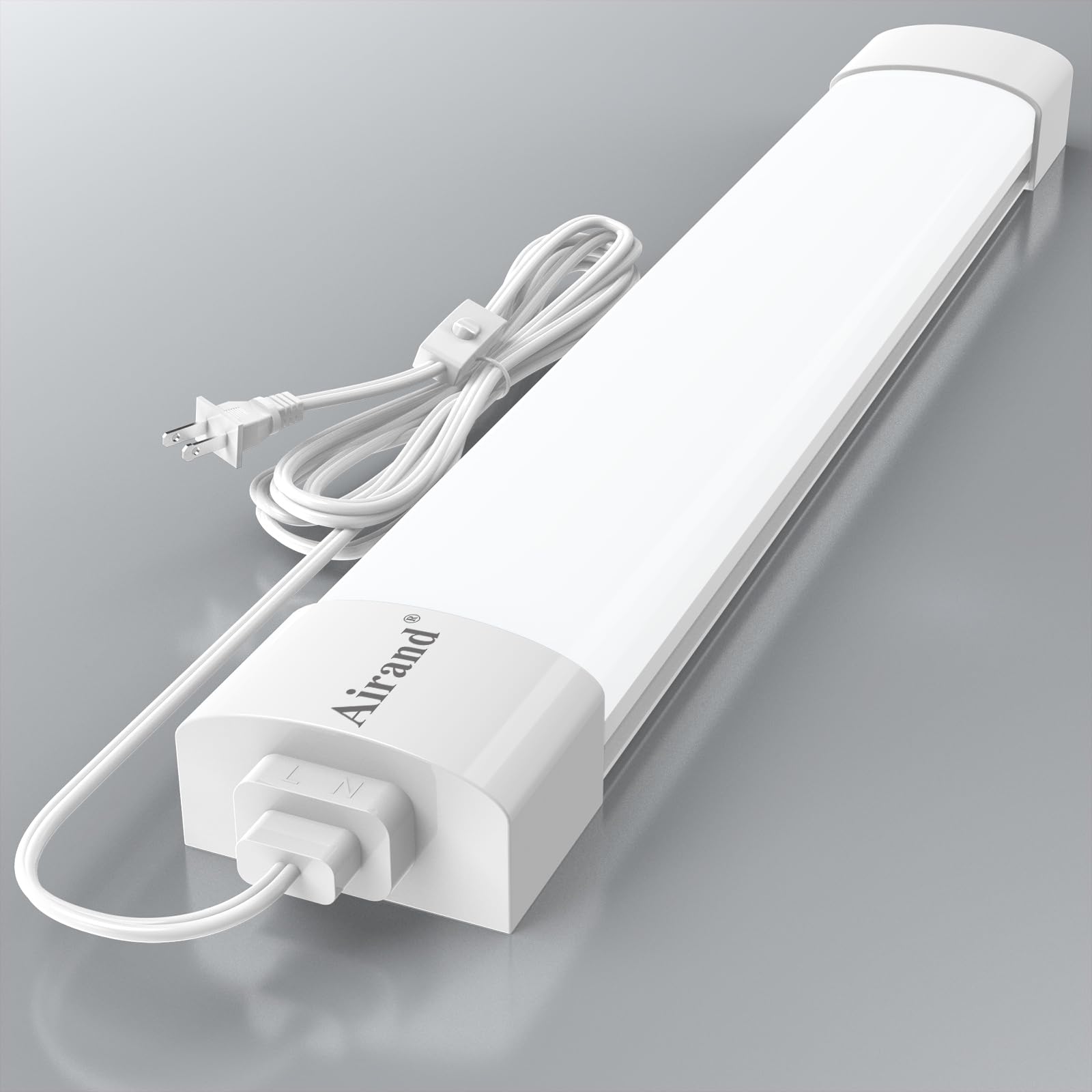 Airand LED ceiling light with plug delivering bright 1800 lumens for clear workspaces.