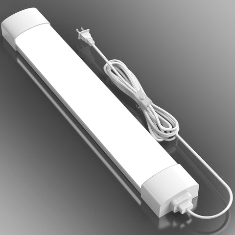 Airand LED ceiling light with plug shows 5000K brightness for clear kitchen or shop lighting.