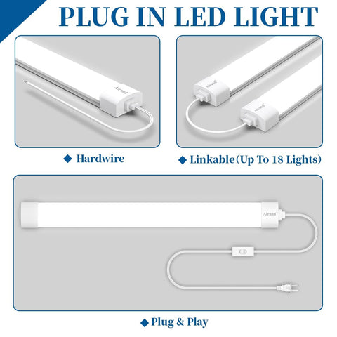 Airand plug-in ceiling mount offers flexible wall or ceiling placement.