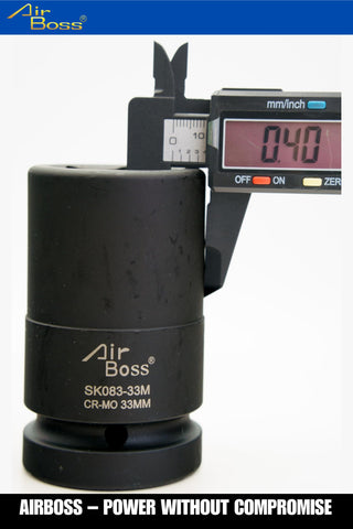 AirBoss chamfered opening eases tool entry into sockets.