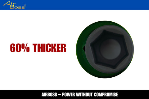 AirBoss radius corner design helps fit tight spaces and lug nuts.