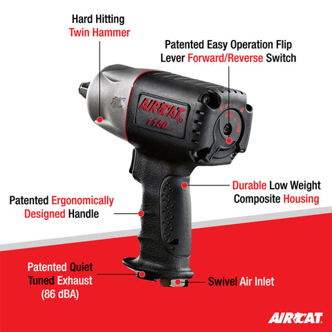 AirCat 1150 composite housing emphasizes durability during heavy work.