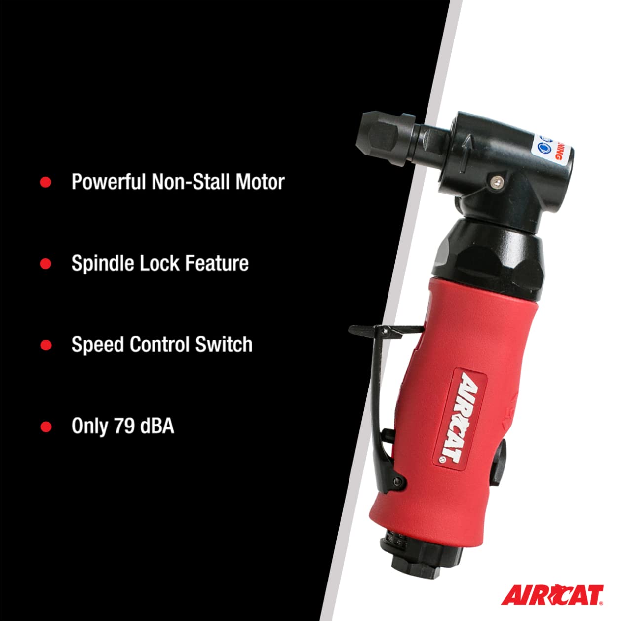 AIRCAT 6280 ergonomic handle emphasizes comfortable control during grinding.
