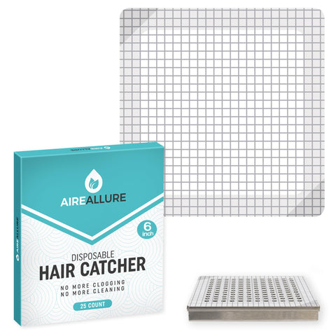 Aire Allure 25-pack hair catcher shields drains with wide coverage for easy maintenance.