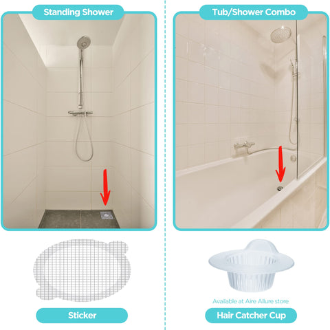Aire Allure 50 drain hair catchers ready to protect a tub drain