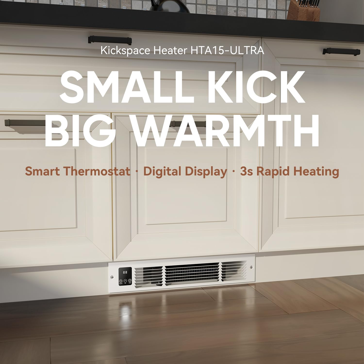 AIREPUSH remote control and digital display for easy temperature management.