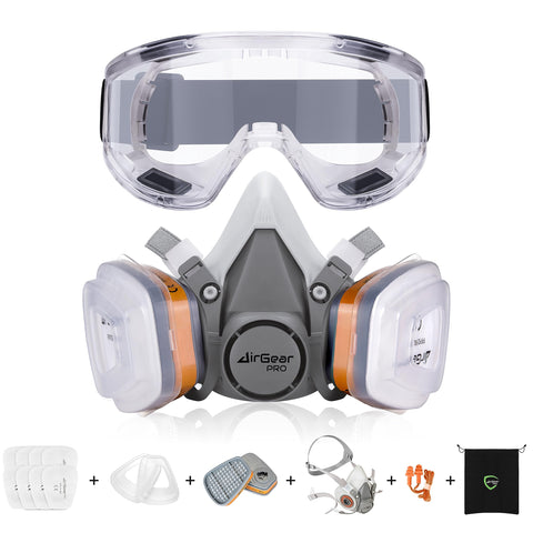 AirGearPro G-500 front view mask for painting and sanding tasks.