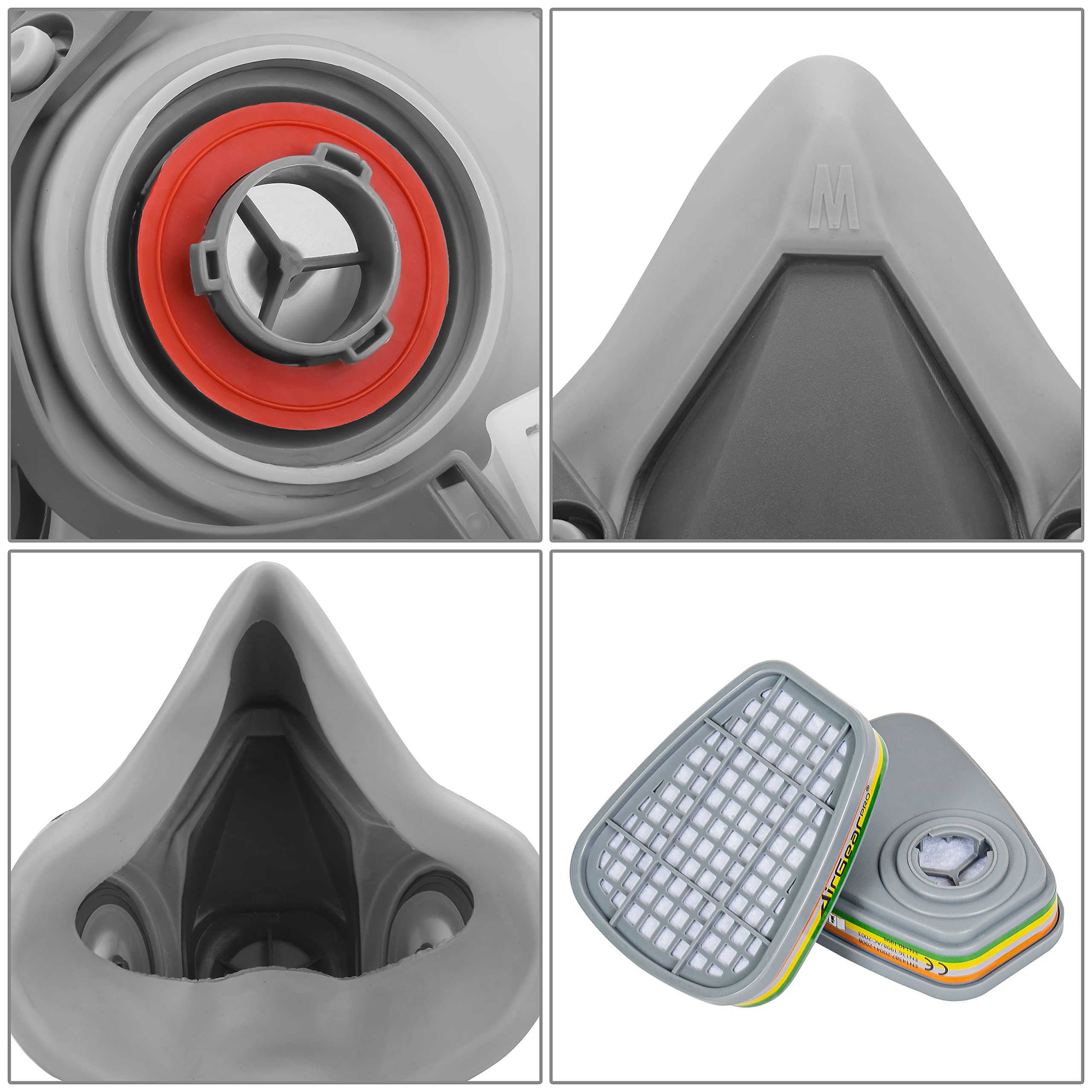 AirGearPro M-500 dual filtration system clarifies gas and particle protection.