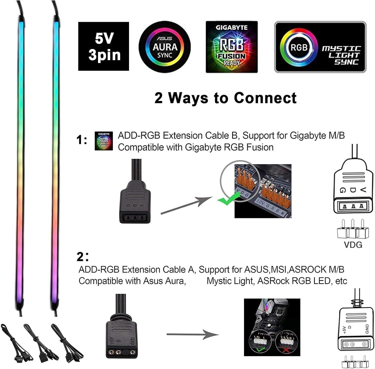 airgoo neon ls1 ARGB 3-pin header compatibility for flexible setups.