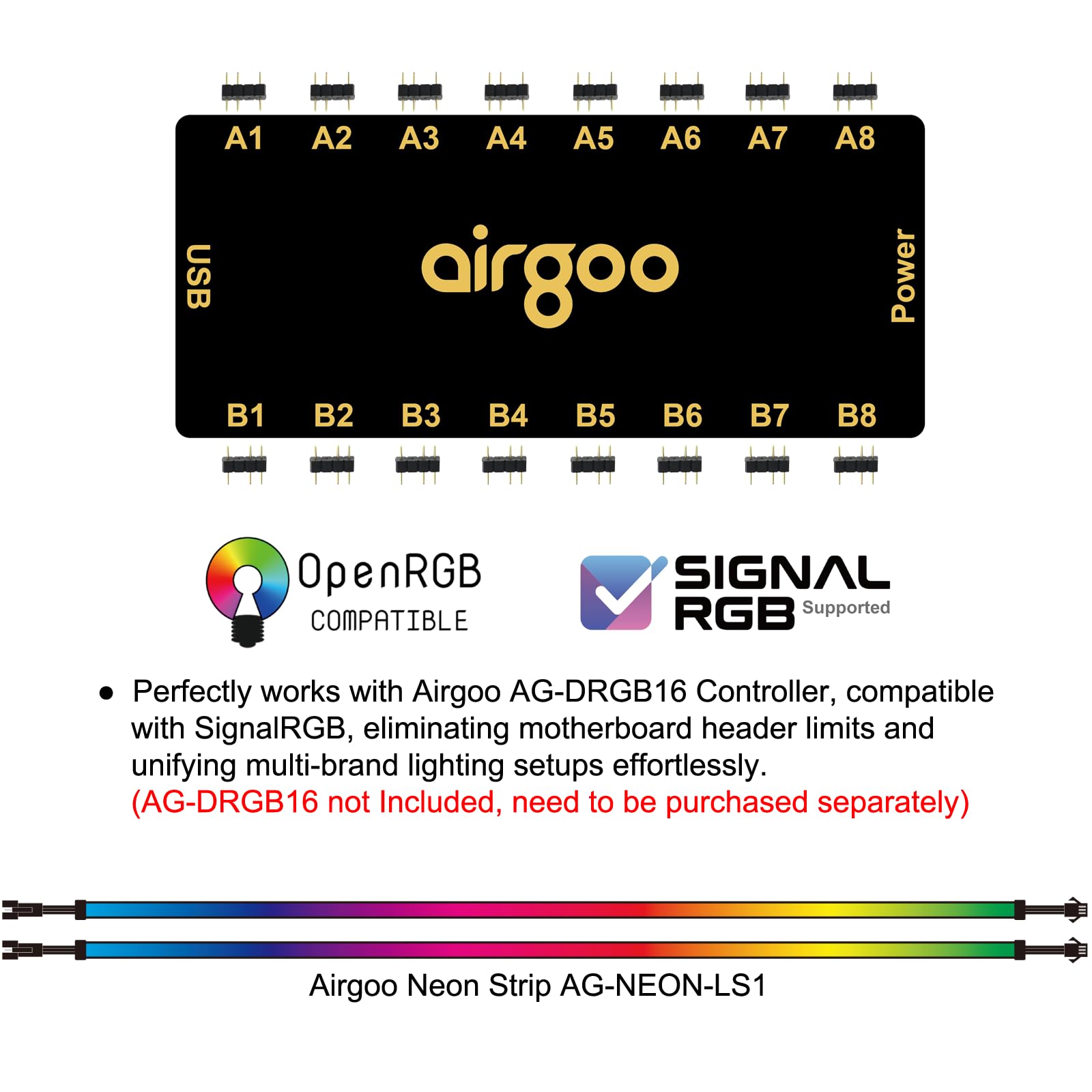 airgoo neon ls1 two-strip package includes brackets for quick installation.