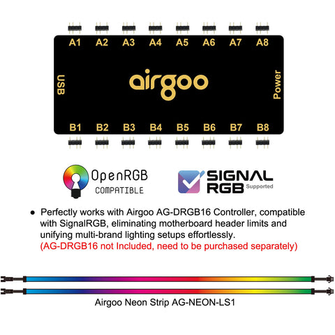 airgoo neon ls1 two-strip package includes brackets for quick installation.