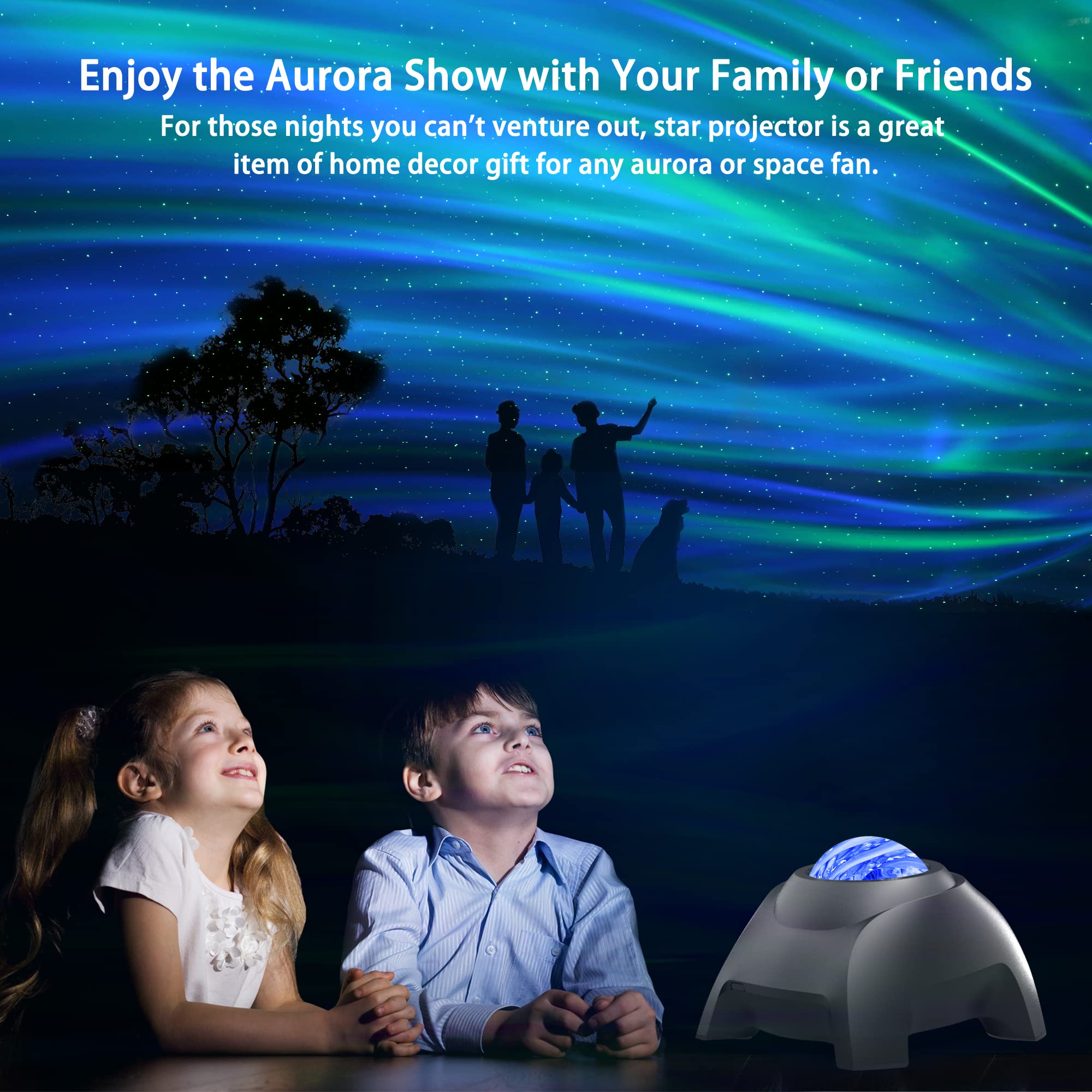 Airivo Aurora Projector provides eight white-noise options to aid relaxation.
