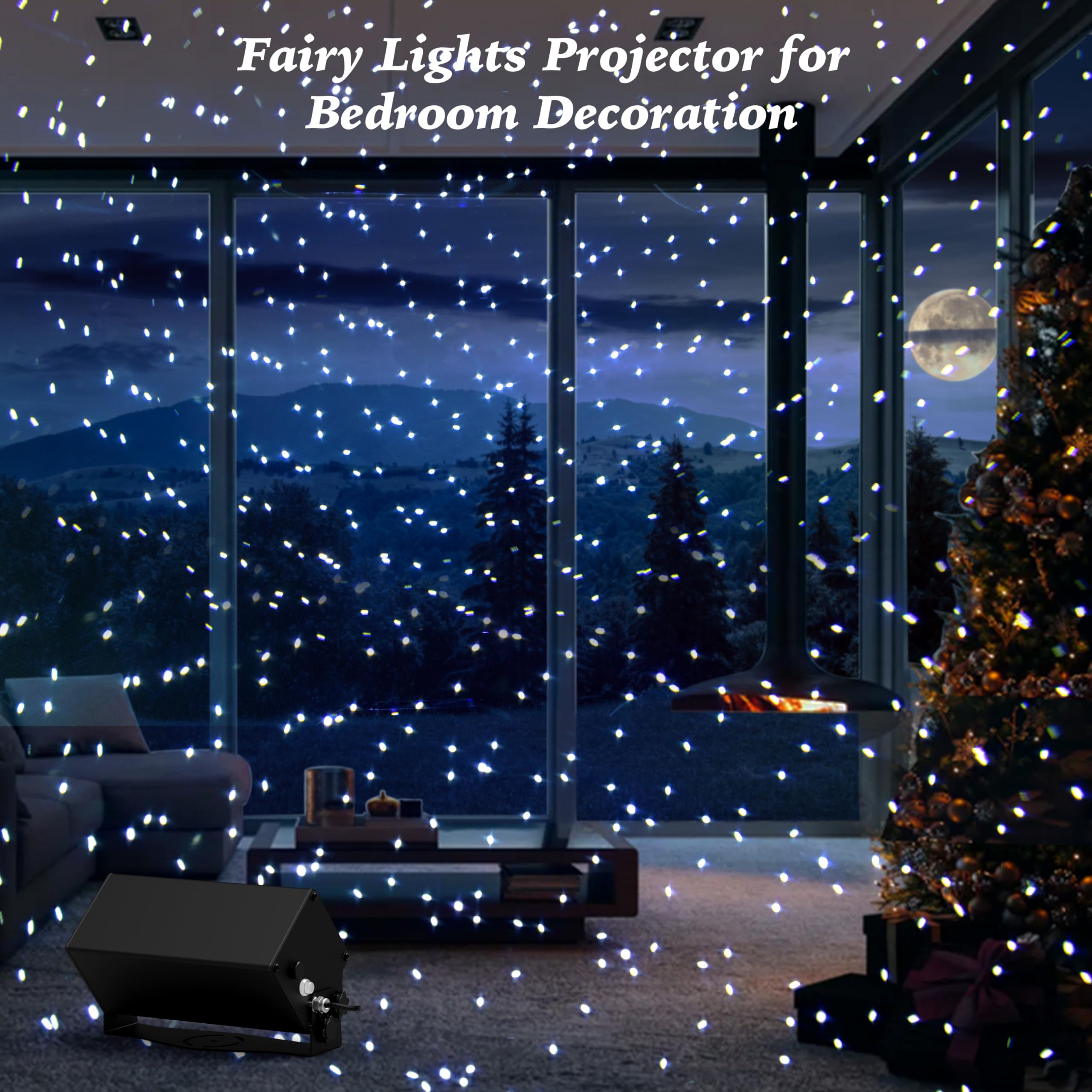 Airivo white laser snowflake shows crisp snowflakes across your patio.