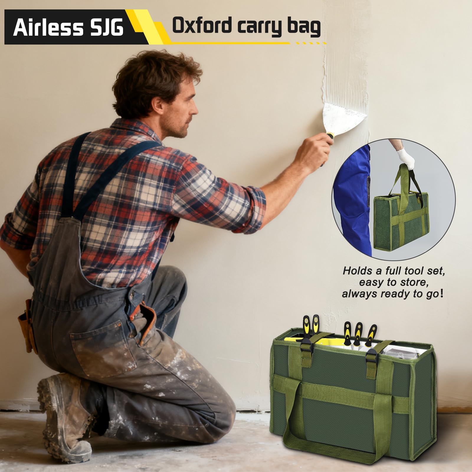 Airless SJG Oxford carry bag keeps tools organized and protected