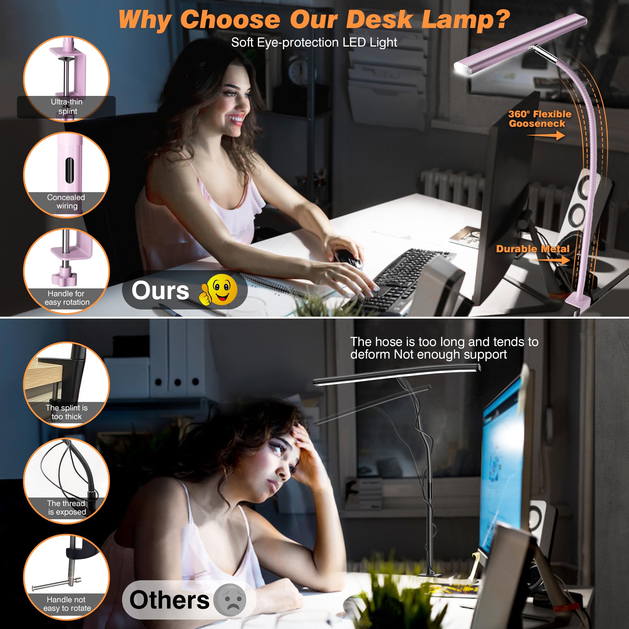 Airlonv 17-inch light bar delivers expansive, even desk illumination.