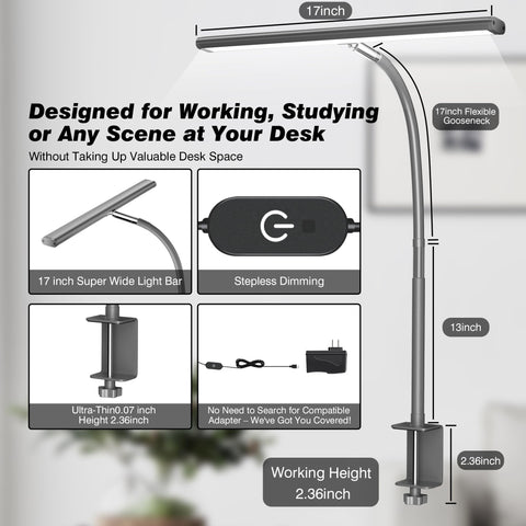 Airlonv desk lamp clamp securely mounting to a desk