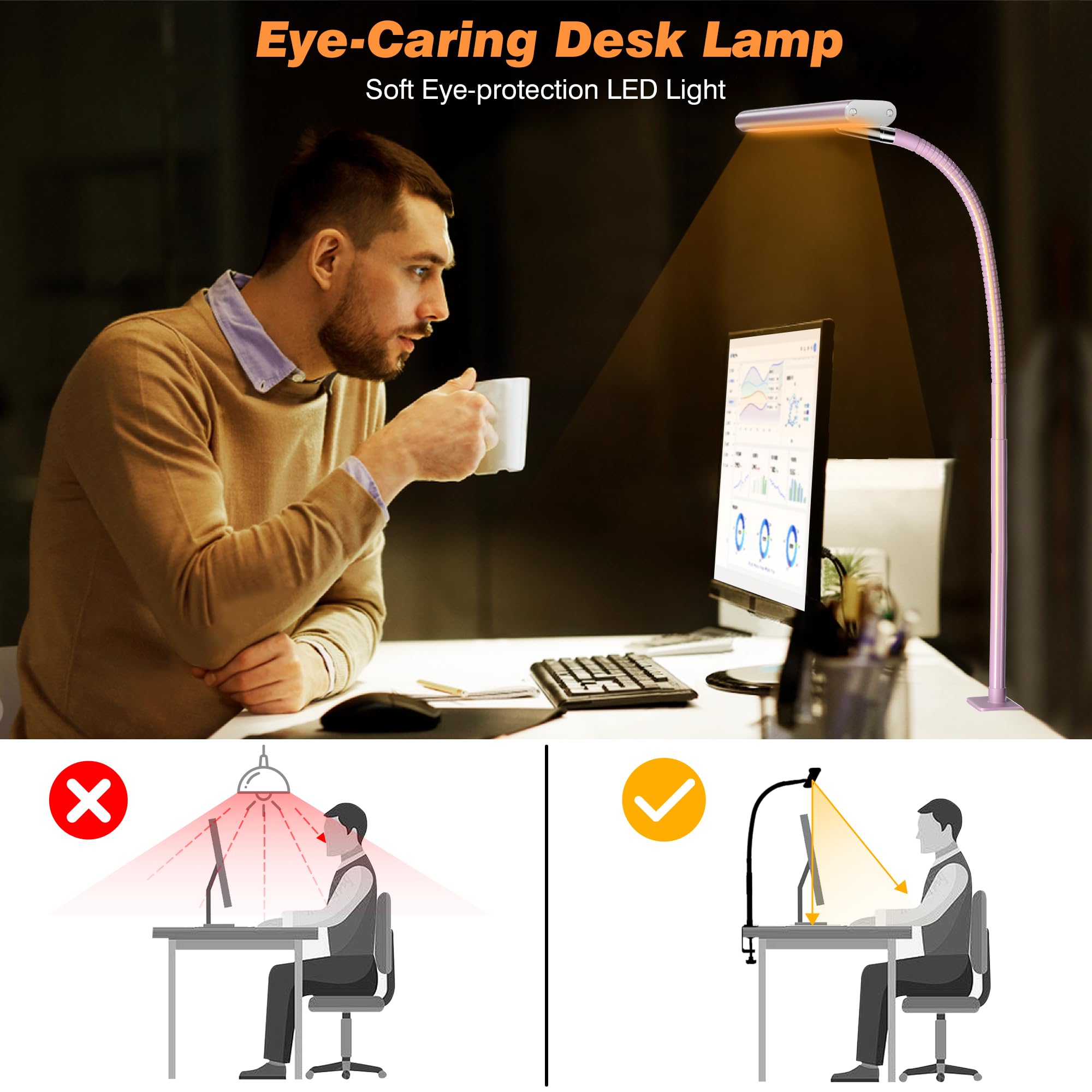 Airlonv desk lamp package includes 5V/3A power adapter for immediate setup.