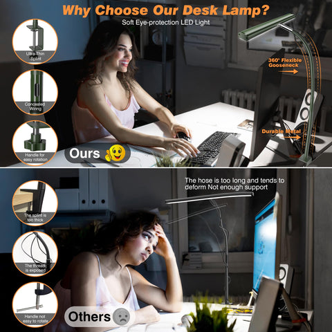 Airlonv lamp's 17-inch bar illuminates large desks evenly
