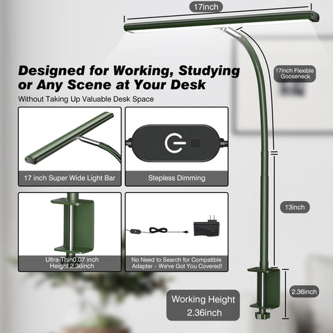 Airlonv lamp with 360° gooseneck for flexible light direction