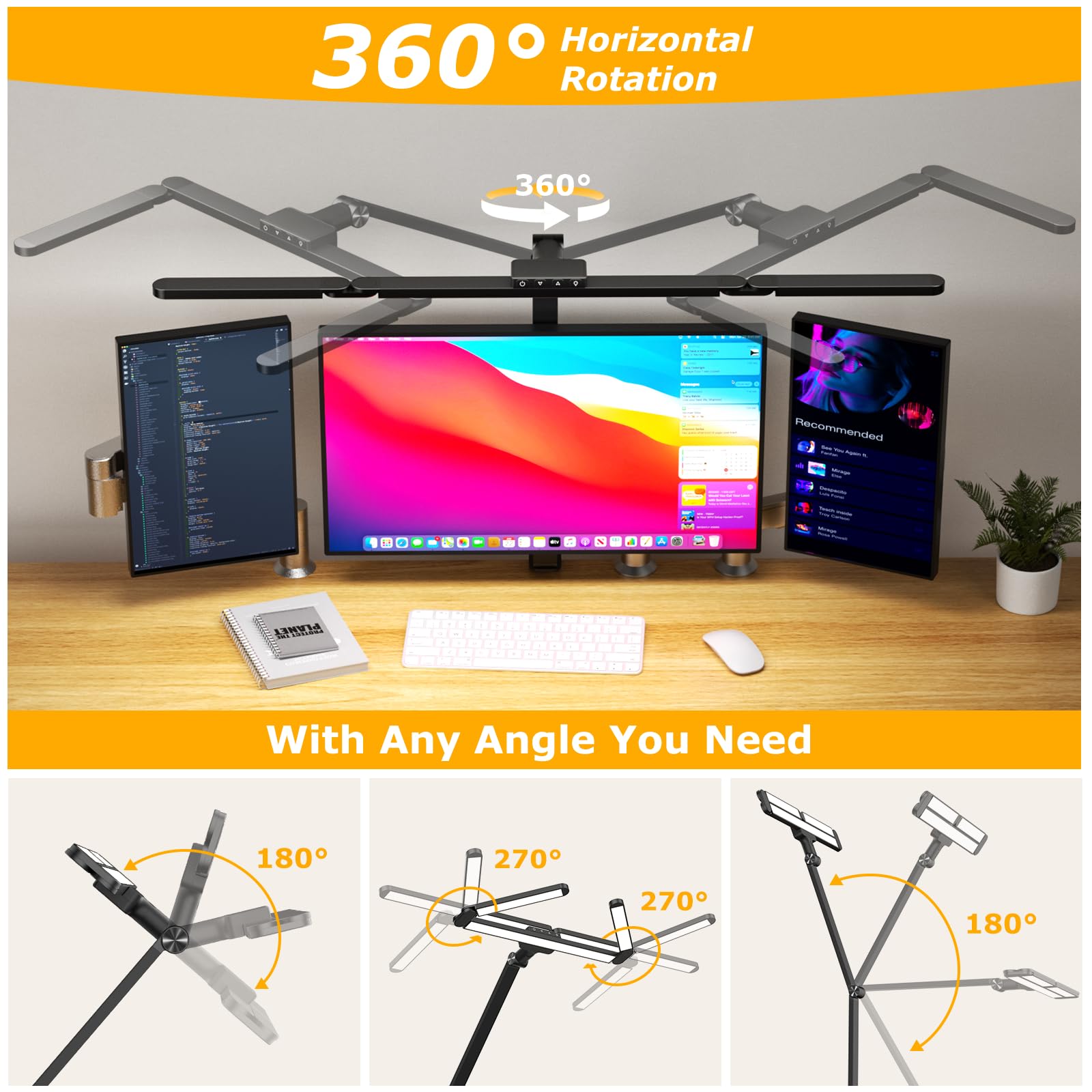 Airlonv lamp with CRI>90 light reduces eye strain.