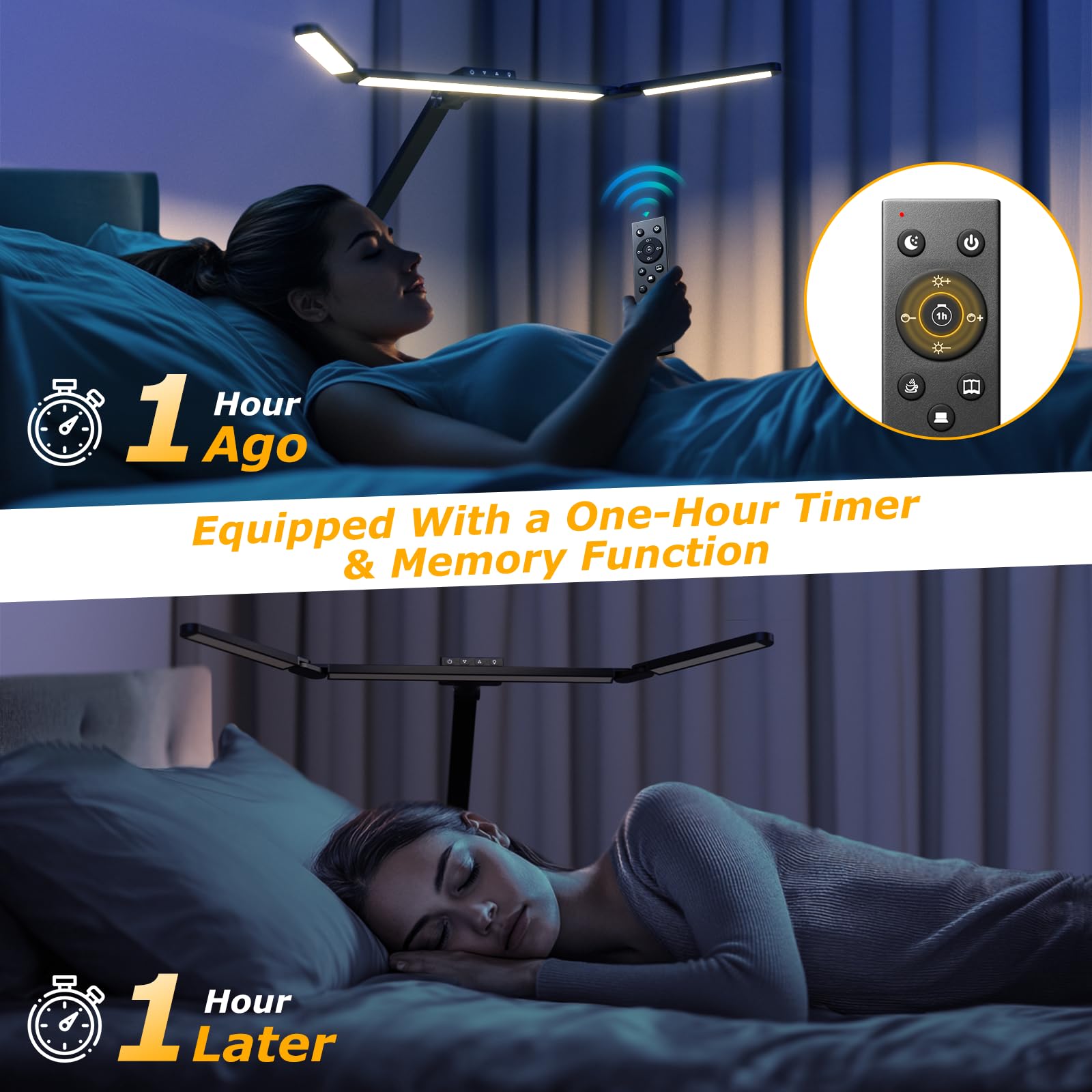 Airlonv lamp includes remote, clamp, power adapter.