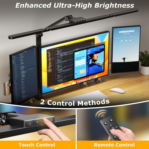 Airlonv desk lamp remote control enables quick dimming and timing.