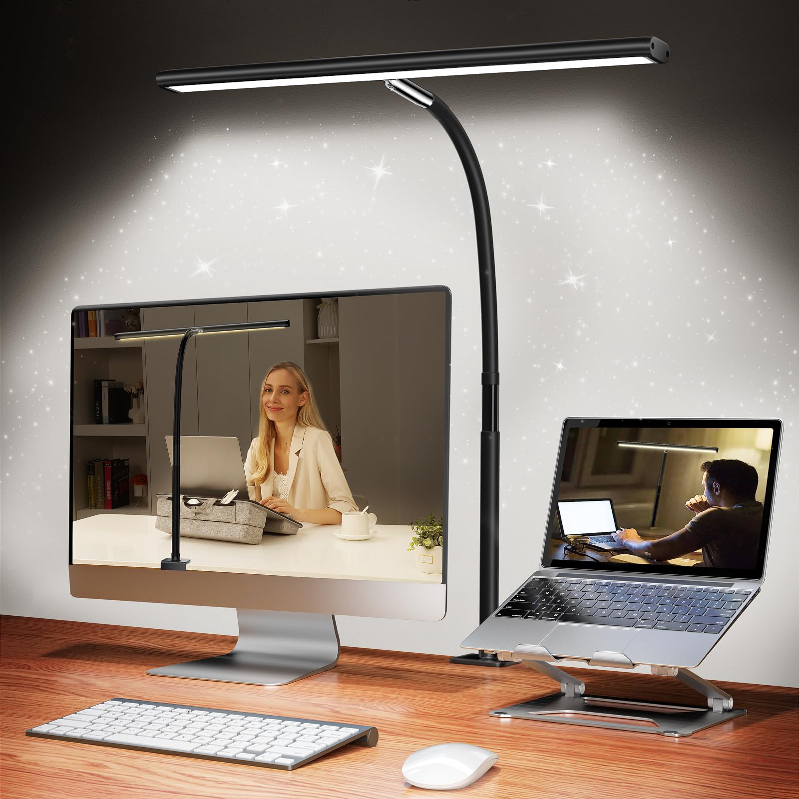 Airlonv LED desk lamp with stepless dimming for customized brightness and warmth