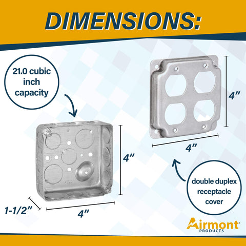 Box with 10 large knockouts and 6 smaller knockouts for flexible wiring