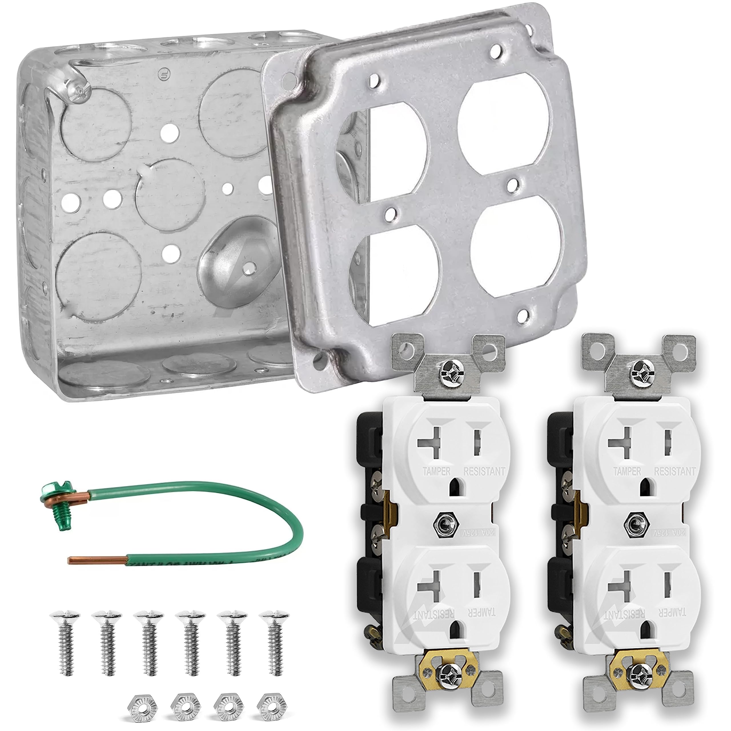 Airmont outlet box kit 4x4 metal box with raised cover for exposed work