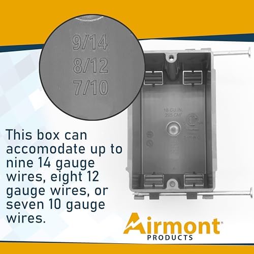 Airmont grey box offers four removable tabs for wiring flexibility