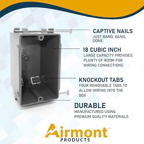 Airmont electrical box ideal for hammer-in installation