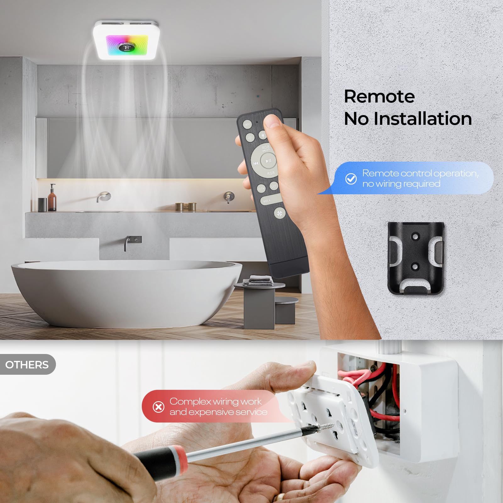 Airnatux built in Bluetooth speaker for in-bathroom tunes.