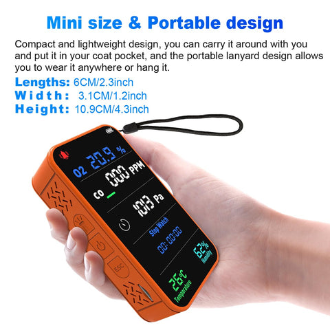 Airnergy compact mini-size detector fits pockets, bags, and tents.