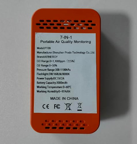 Airnergy portable detector with lanyard for quick travel access.