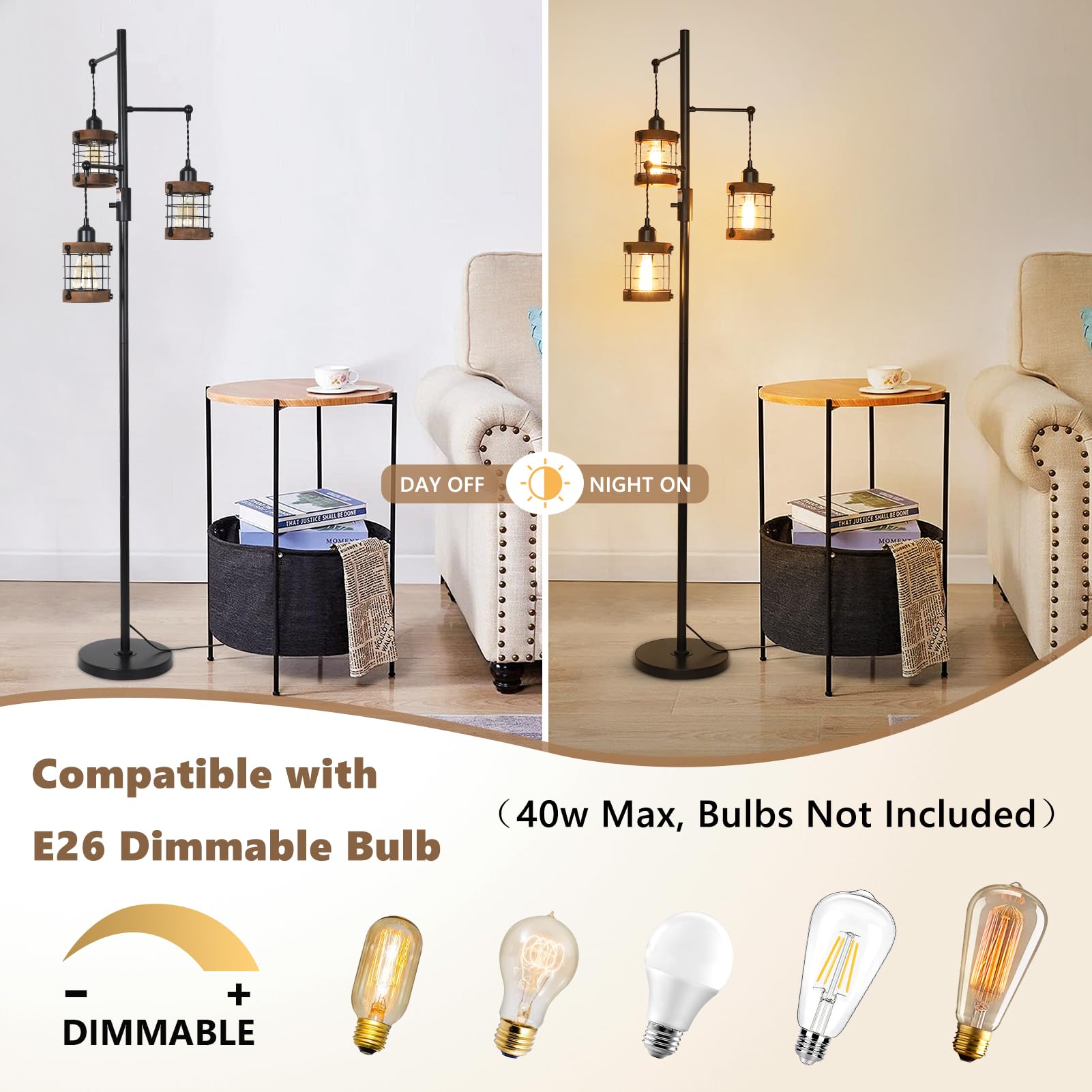 Airposta farmhouse tall lamp complements bedroom decor with rustic black finish