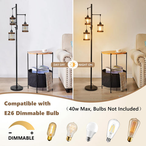Airposta farmhouse tall lamp complements bedroom decor with rustic black finish
