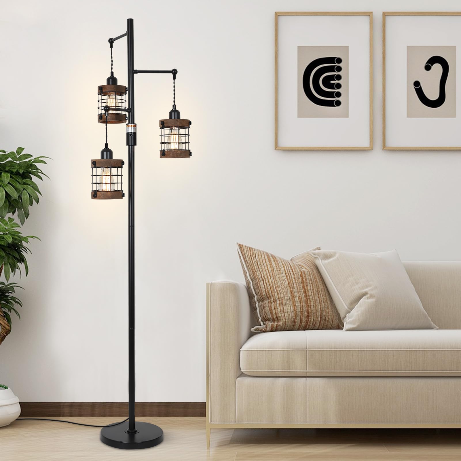 Airposta UL-listed standing lamp compatible with dimmable bulbs