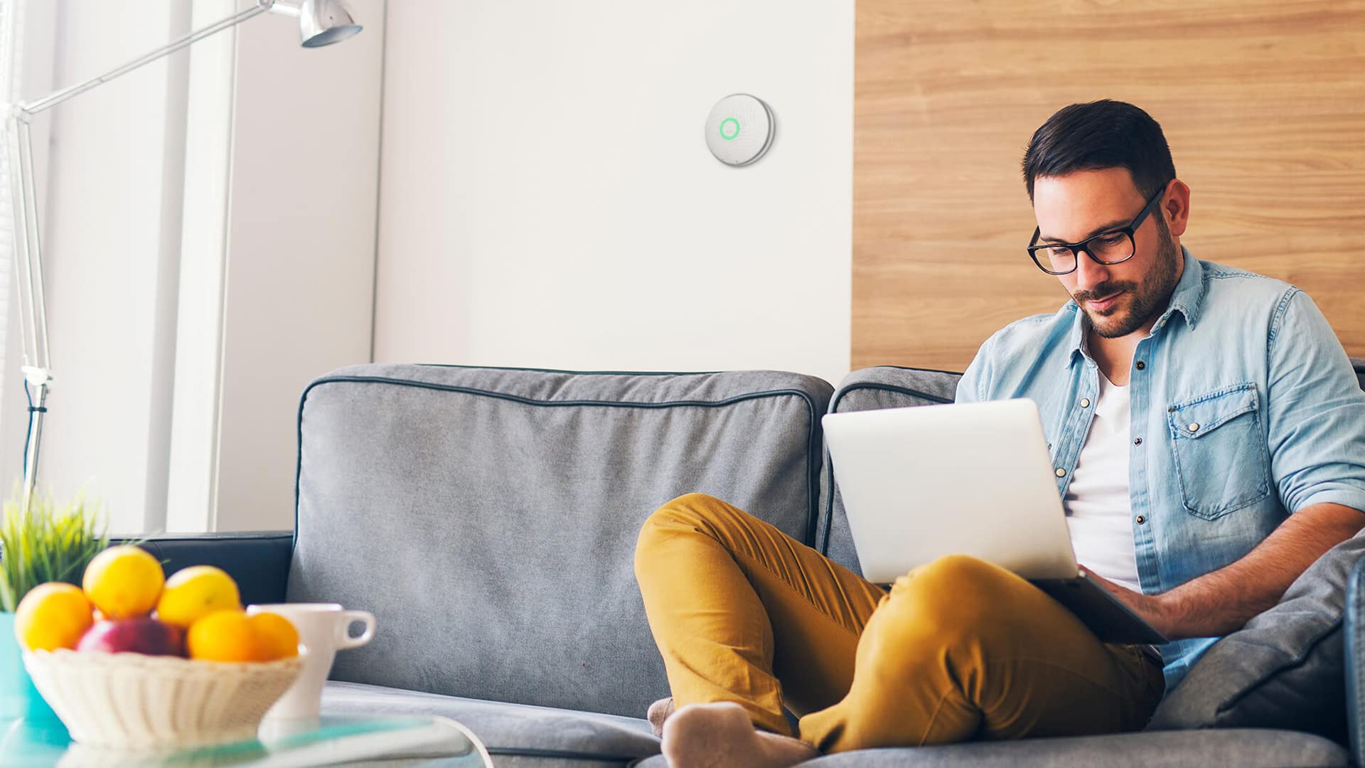 Airthings 2950 Wave Radon app sync for long-term trend visibility.
