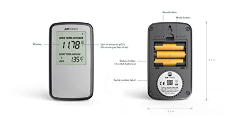 Airthings Corentium Home with visual alert and quick radon checks.