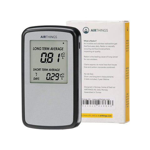 Airthings Corentium Home ready for room-to-room radon checks.