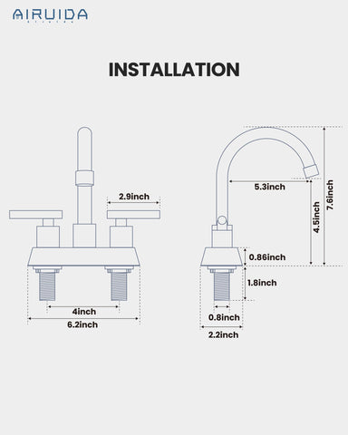 Airuida vanity faucet designed for reliable daily use and durability.
