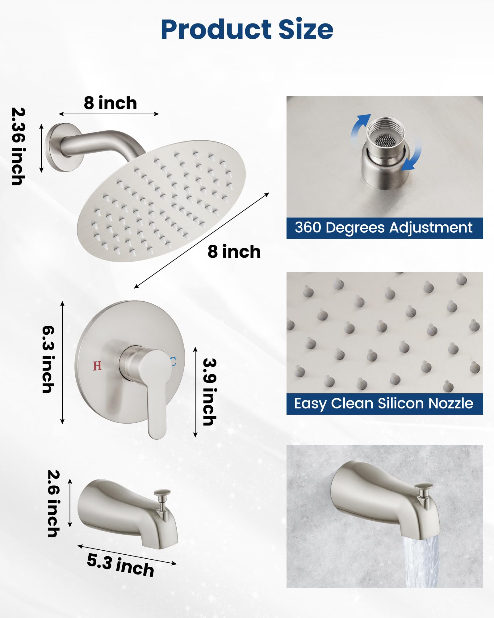 Airuida shower handle with smooth control for easy use